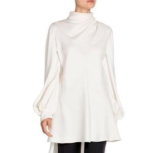NWT $3,395 Giorgio Armani Ivory Draped Mulberry Silk Tunic or Dress - 38
